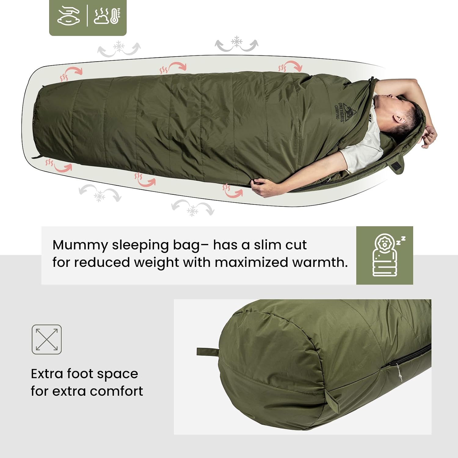 OneTigris Bushcrafter’s Sleeping Bags, Mummy Sleeping Bag for Camping Hiking Backpacking, Survival Gear - Image 6