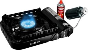 GasOne 15,000 BTU Propane or Butane Stove Dual Fuel Stove Portable Camping Stove - Patented - with Carrying Case Great for Emergency Preparedness Kit