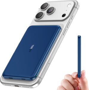 for Magsafe Portable Charger, 5000mAh Slim Magnetic Power Bank with USB-C | Travel Essential for MagSafe Battery Pack Wireless, Compatible with 17/16/15/14/13/12 Series (Cosmic Blue)